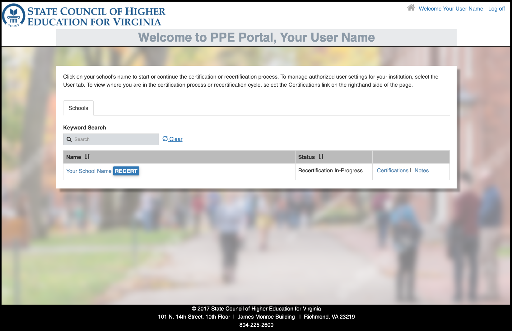 PPE Portal Screenshot