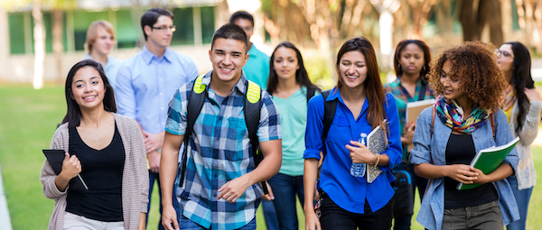 Students walking together